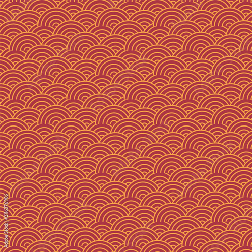 chinese seigaiha wave luxury seamless pattern mid autumn pattern oriental geometric vector