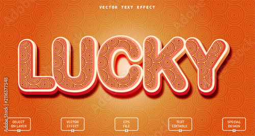 Lucky chinnese pattern 3d editable text effect with chinese texture