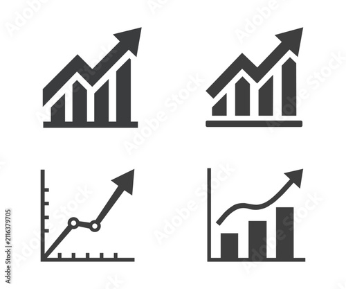 Business Growth & Analytics Graph Vector Icon Set