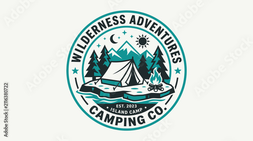 Wilderness Adventures Camping Company Logo Design.