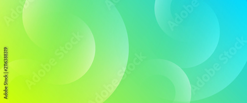 Abstract green blue cyan gradient background with modern overlap geometric circle shapes pattern, vibrant presentation banner backdrop design vector