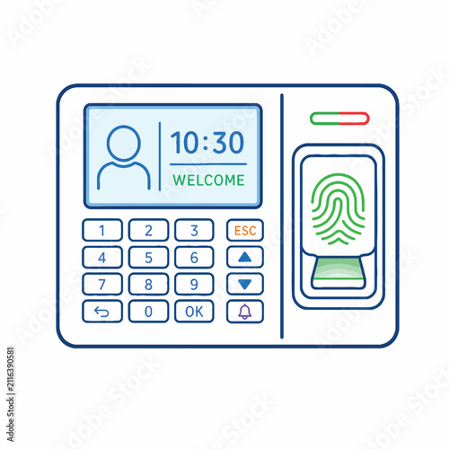 Modern Biometric Attendance System with Fingerprint Scanner and Keypad