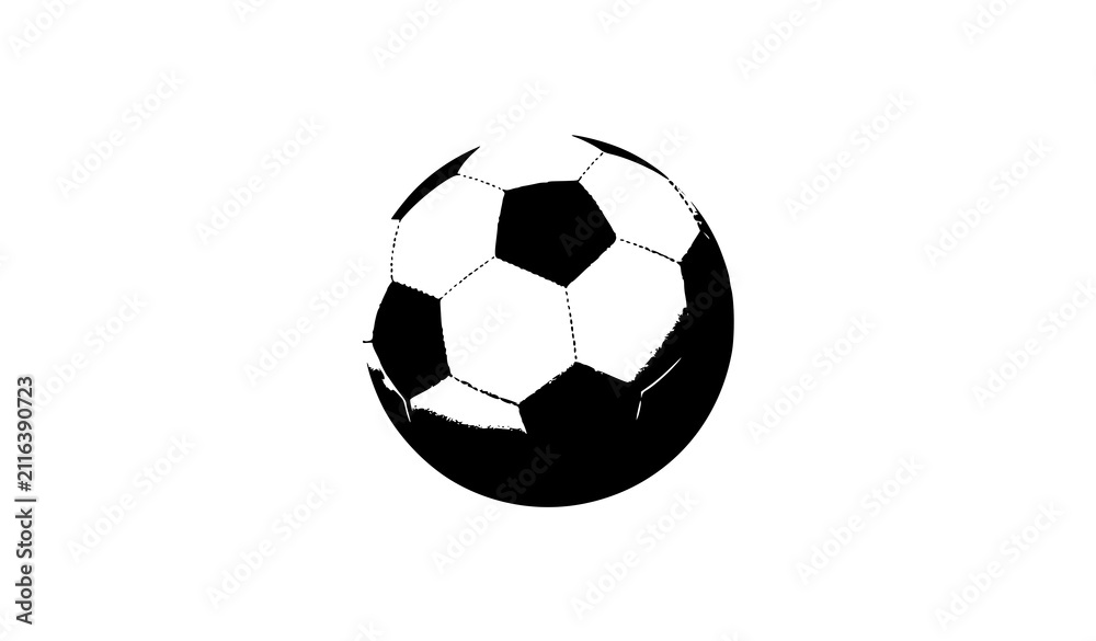 Fototapeta premium Classic Black and White 3D Soccer Ball Vector Isolated on White Background for Sports Branding