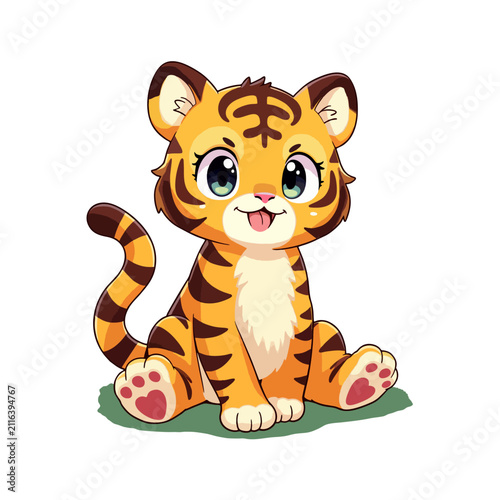 Cute South China Tiger Clipart 06