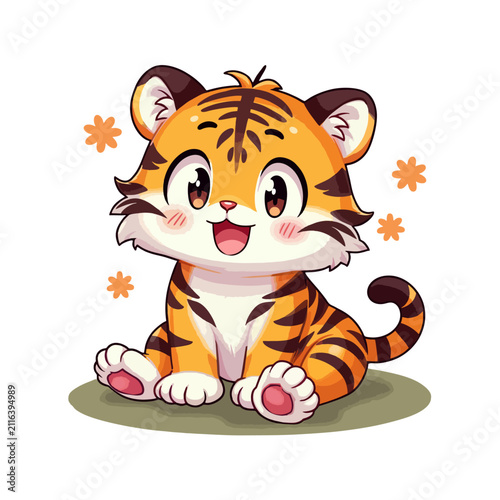 Cute South China Tiger Clipart 03