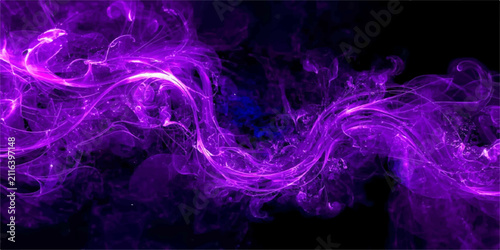 Foto Ethereal Amethyst Swirls Abstract depiction of swirling purple smoke or vapor against a dark background, creating a sense of mystery and depth