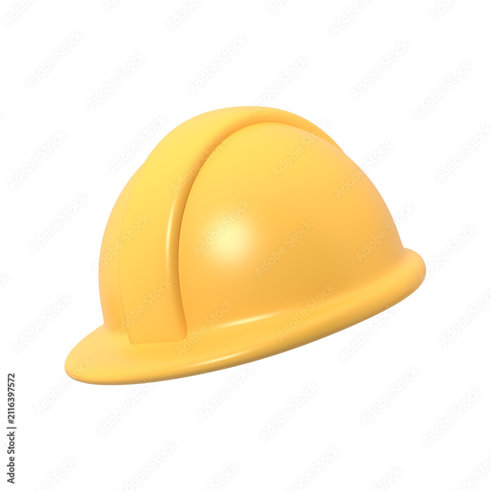 Fototapeta premium Bright Yellow Safety Hard Hat a Crucial Element of Workplace Protection and Industrial Gear on a Plain.3d render