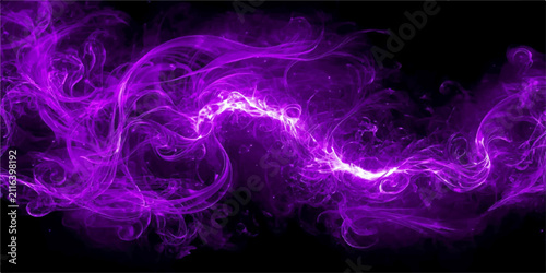 Obraz na płótnie Enigmatic Amethyst Swirls captivating ethereal wisps of vibrant purple energy dance and swirl against a stark black background