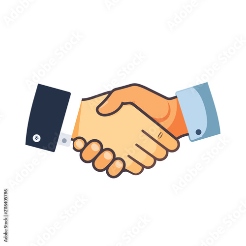 Professional Business Handshake Vector Illustration for Partnership, Agreement, and Successful Deal
