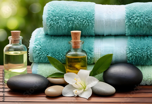 Spa treatment setup with es...