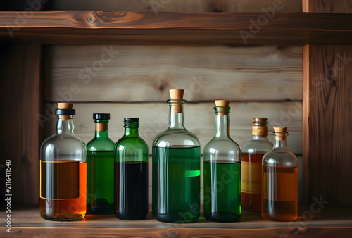 Assortment of glass bottles...