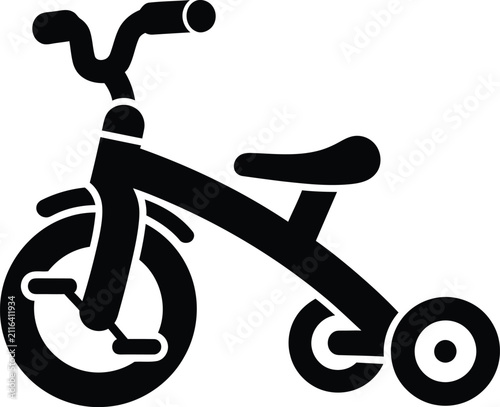 Silhouette vector tricycle illustration for kids active play gear design