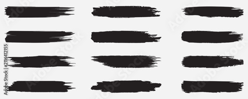 Brush strokes vector. Paint ink, brush strokes, brushes, lines, frames. Brush line set. vector illustration