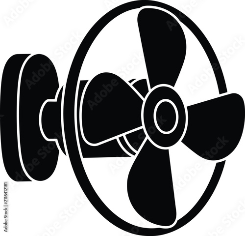 Silhouette vector wall mounted electric cooling fan home appliance design