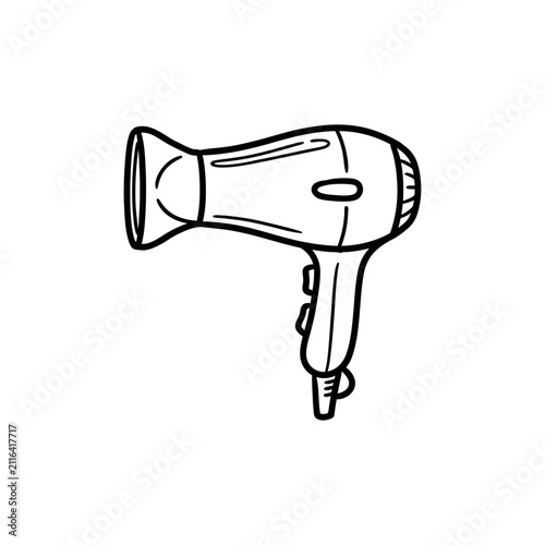 Simple hair dryer outline illustration.