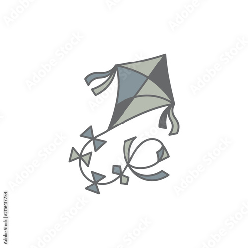 Simple gray kite icon illustration