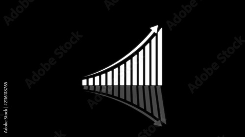 Arrow up business graph icon animation. Increasing business growth chart animation.  Going up business graph concept. By Motion expert.4k video
