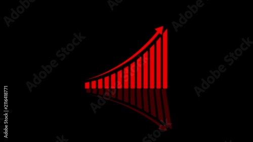 Arrow up business graph icon animation. Increasing business growth chart animation.  Going up business graph concept. By Motion expert.4k video