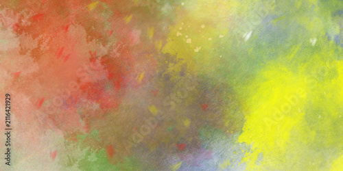 Abstract textured background with a vibrant blend of purple yellow orange and green watercolor brush strokes . Artistic vibrant and colorful wallpaper.Brushed Painted Abstract Background. Brush stroke