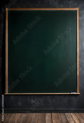 Empty green chalkboard with...