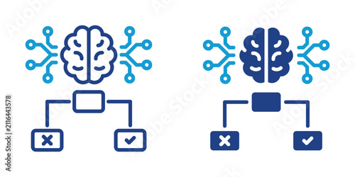 Line and glyph style collection icon of Autonomous Decision