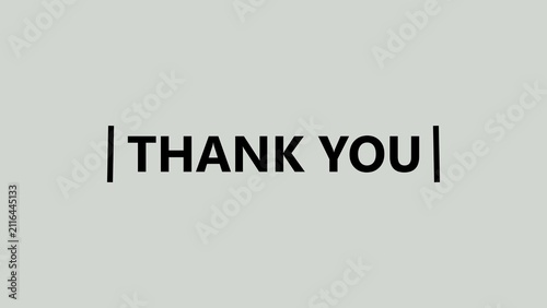 Black thank you text on gray background with vertical lines gratitude message black text