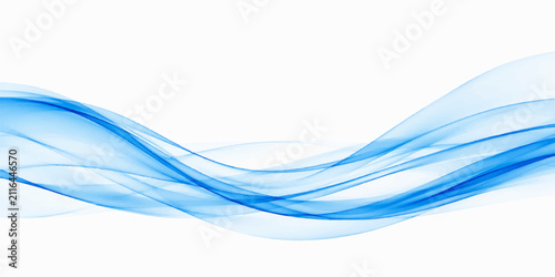 Abstract Flowing Blue Wave Lines with Transparent Gradient Modern Vector Background