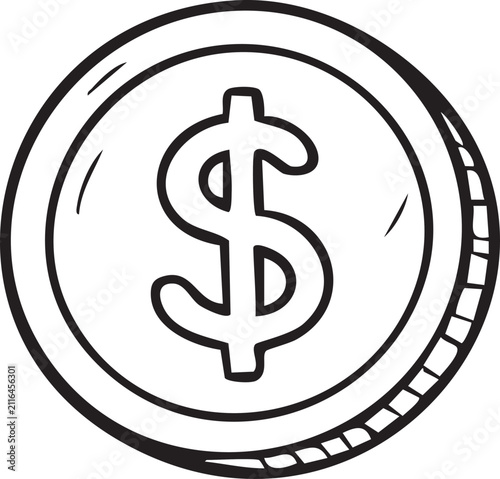 Dollar Sign Icon Vector Illustration for Money, Currency, Finance, Banking, Business, Wealth, Payment and Economy Concepts