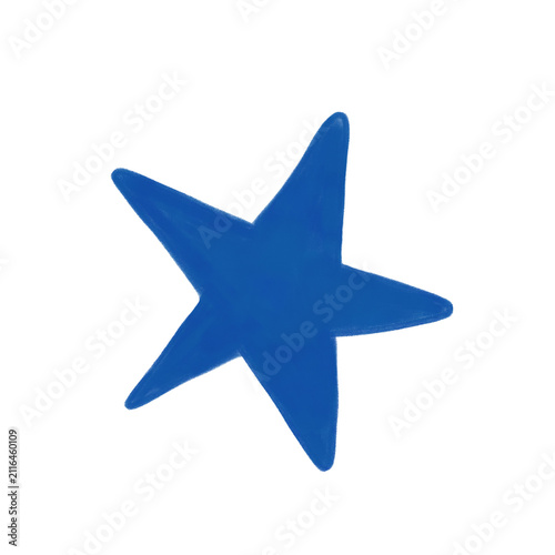 Foto Blue Hand Drawn Star Shape Isolated