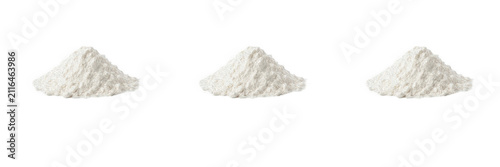 Quadro su tela Piles of White Flour Starch or Powder Heaps Isolated on Transparent Background P