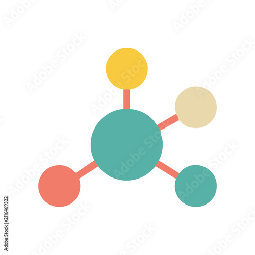 Abstract Molecular Structure Icon, Network Connections, Science and Technology Concept