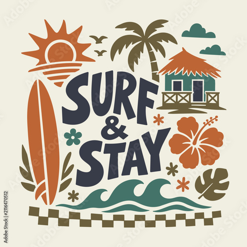 Retro Surf & Stay Tropical Beach
