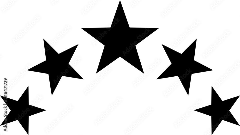 Obraz premium Five star rating arc symbol for customer review quality badge and evaluation rank vector