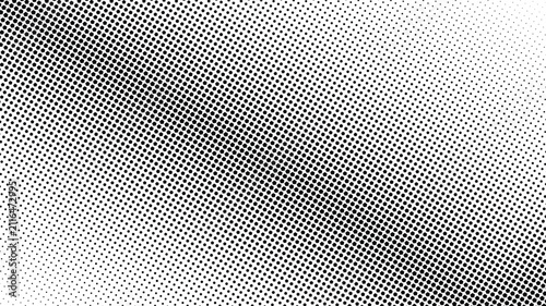 Halftone dot gradient background. Abstract monochrome pattern with distressed texture.