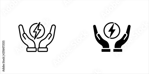 Set of Saving energy icons collection. Renewable and maintainable electricity power energy sign, for Mobile Concept and Web Design, white background vector illustration eps10