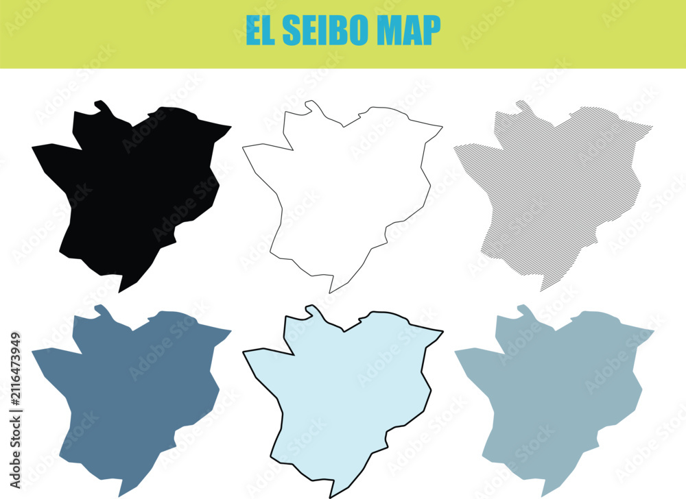 Fototapeta premium Dominican Republic map shapes in fill outline and lined style against a clean background for design