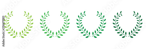 Cuadro en lienzo Laurel Wreath Victory Achievement Award Honor Symbol Light green, Medium green,