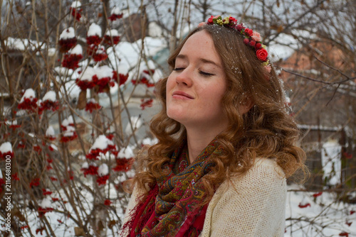 Female beauty in winter