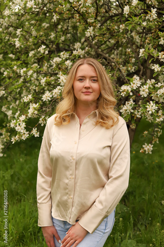 Spring blossoms and feminine beauty