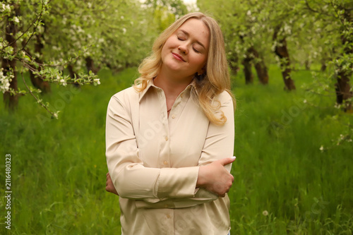 Spring blossoms and feminine beauty