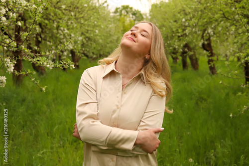 Spring blossoms and feminine beauty