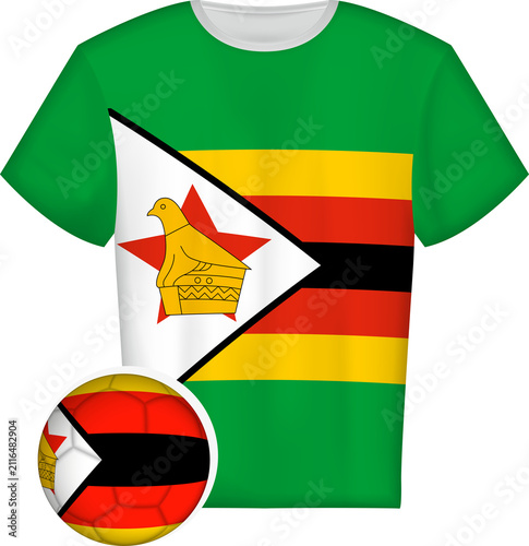 Foto Zimbabwean Flag Soccer Jersey and Ball