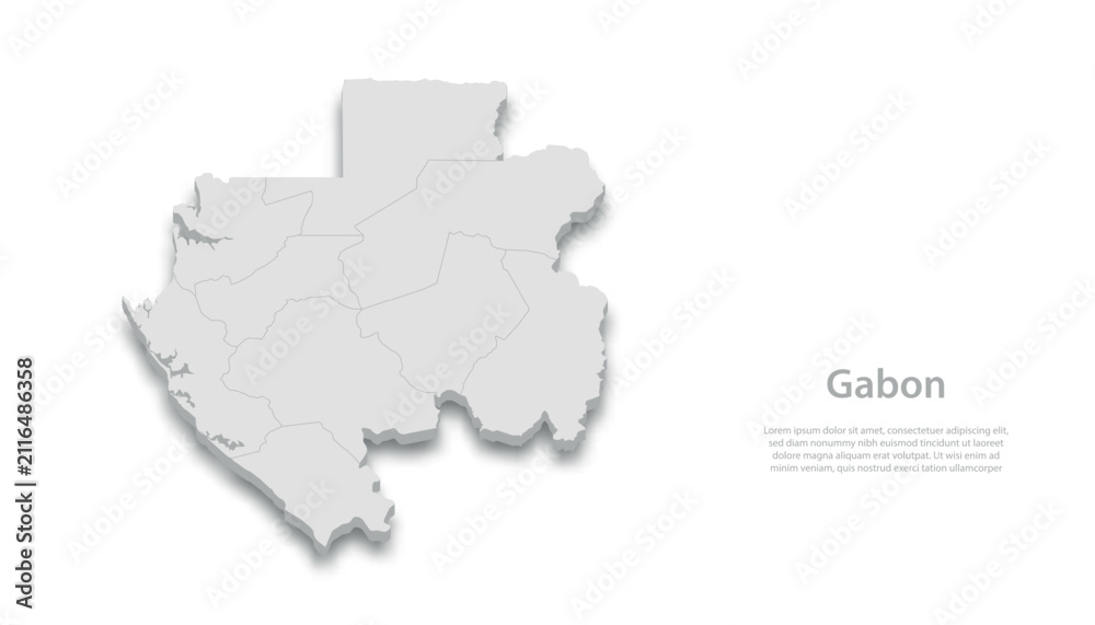 Fototapeta premium Gabon Country Map Outline Vector Illustration