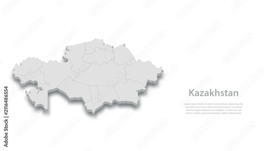 Fototapeta premium Kazakhstan Map Illustration with Informational Panel