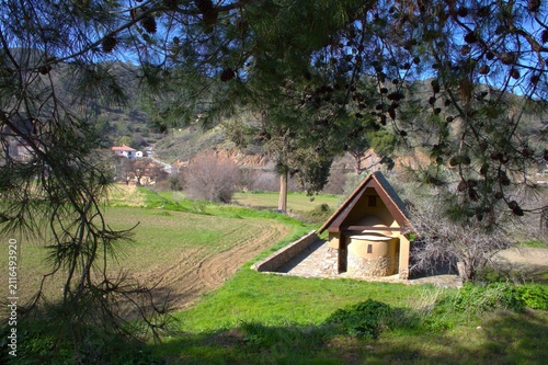 Archangelos Michael Chapel, Troodos mountain. Galata valley, Cyprus