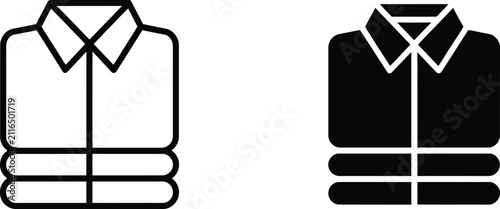 Folded dress shirt clothing icon set vector illustration