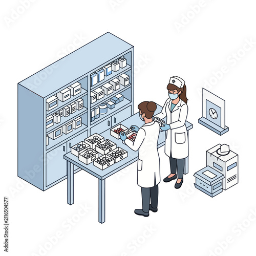 Scientists working in a modern laboratory setting.