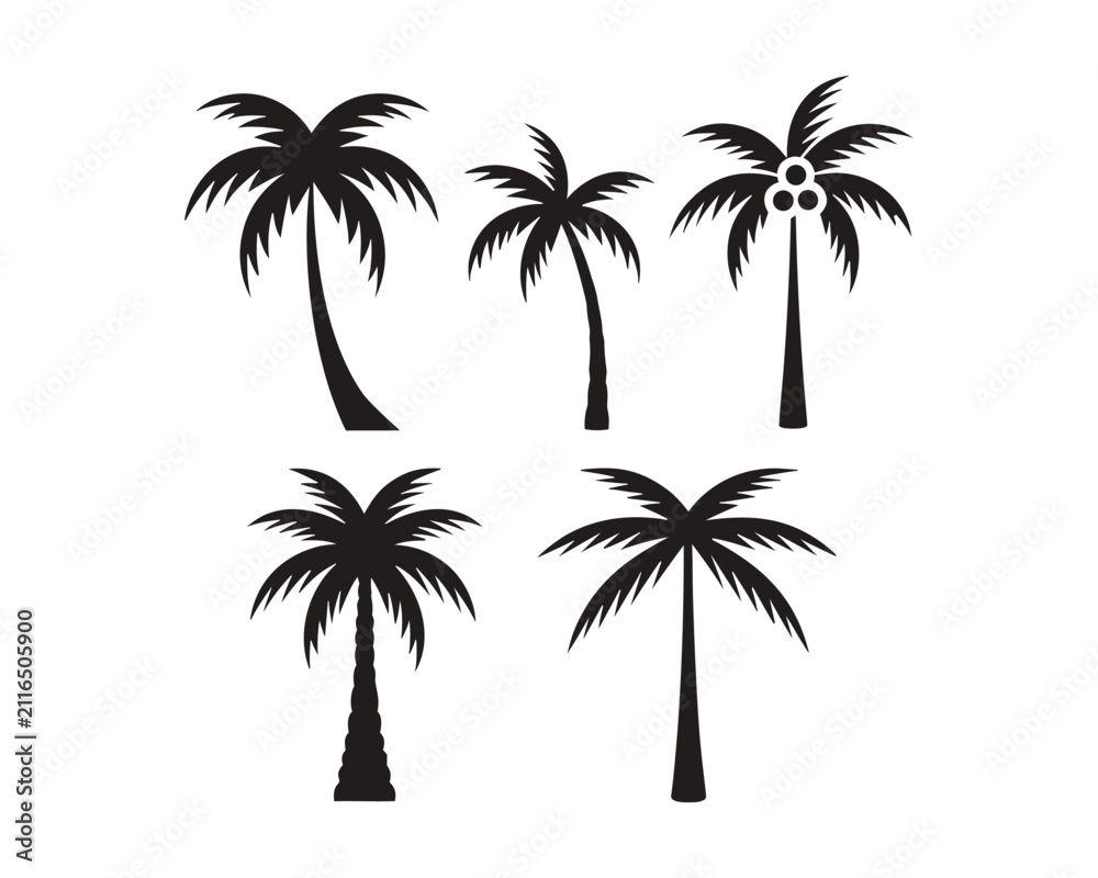 Fototapeta premium Stylized palm tree silhouette icon