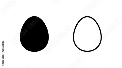 Black and white egg icon set for food or health themes