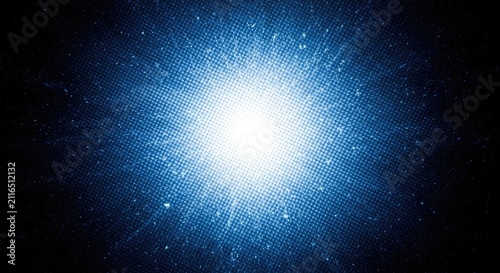Blue and Orange Explosion Burst with Particles